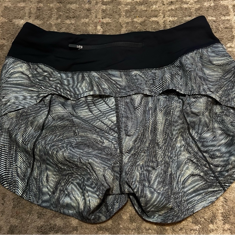 Women's Black and Gray Patterned Shorts